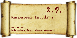 Karpelesz István névjegykártya